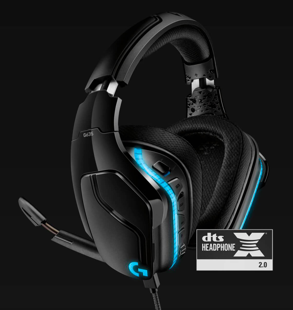 Headset Gamer Logitech G635 RGB Audio 7.1, 981-000748 | Pichau